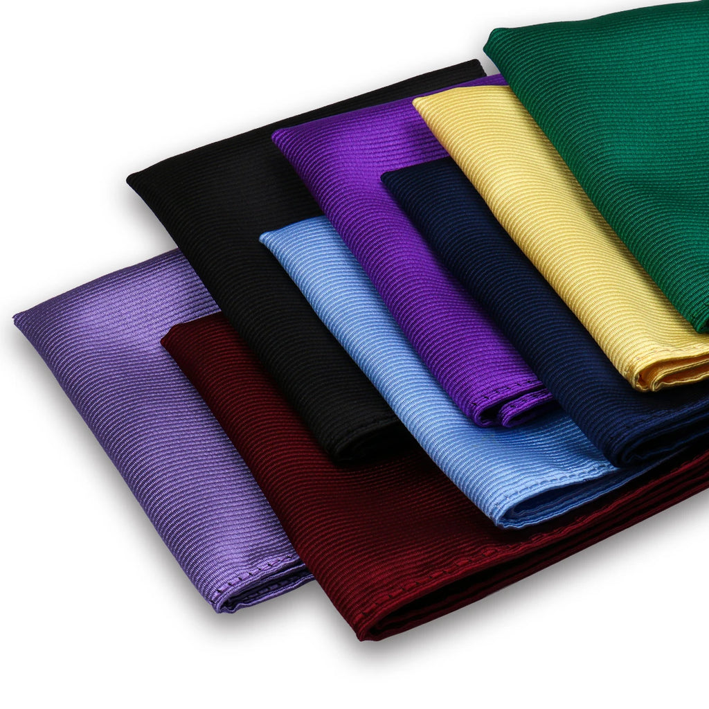 Wholesale Silk Men's Handkerchiefs Polyester Solid Orange Luxury Pocket Square for Men