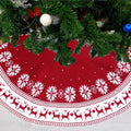 2022 New  Christmas Tree Skirt Knitted Tree Skirt Apron Knitted Snow Deer Christmas Decorations Christmas Tree Skirt