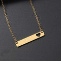 Hot Sales Custom Name Statement Stainless Steel Jewelry Gold Plated Heart Bar Pendant Necklace