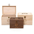 Handmade Rectangular Paulownia Wood Tea Storage Box with Hinged Lid and Handle Multifunctional Gift Wooden Box