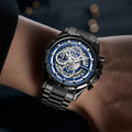 Customized Made Brand Business Quartz Wristwatches Men Stainless Steel Case Watch  Calendar Timing  Waterproof Man Watch Clock