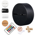 Wholesale ABS Lamp Night Light Touch Wooden Base Remote Control Acrylic 3d Night Led Light Base with USB Cable