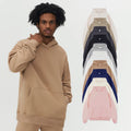 390gsm Fleeced Cotton Plain Hoodie With Custom Logo No Drawstring Winter Hooded Sweatshirts Blank Hoodies