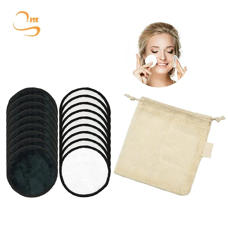 3.15" Round Soft Reusable Bamboo Terry Cosmetic Remover Pads Chemical Free Eco Friendly Cleaning Makeup Pads