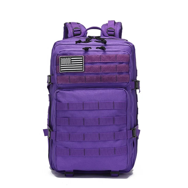 MOLLE Waterproof Tactical Backpack Green Tactical Backpack 50l With Flag Patch Outdoor Nylon Men Camouflage Backpack