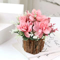 Artificial Potted Plant Desktop Silk Flower Wedding Vases Centerpiece Greenery Bouquet of Green Bonsai Wooden Delicate Plant