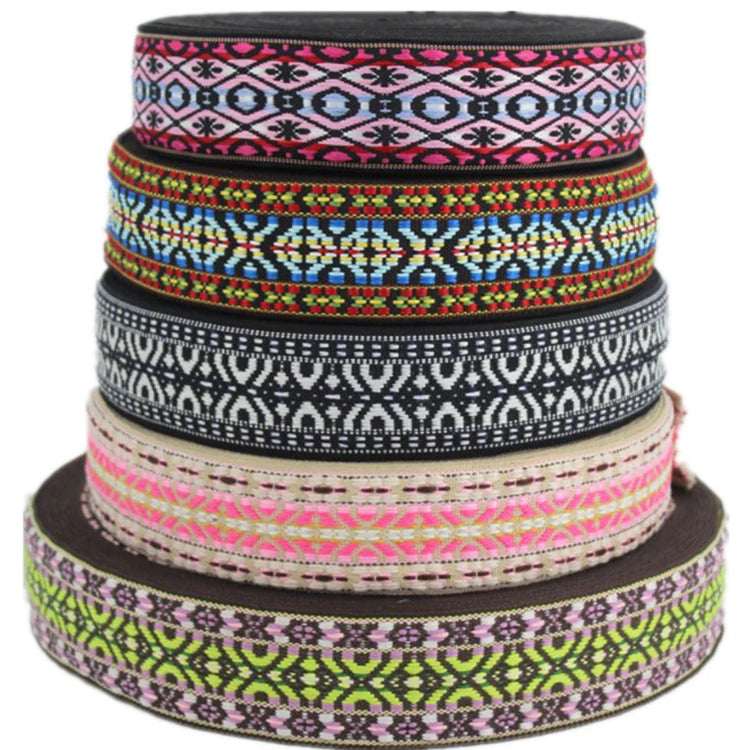 50 mm High Tenacity Polyester Cotton Braid Webbing Strap Ethnic Thin Webbing Strap