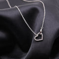 Heart Circle Necklace 925 Sterling Silver Interlocking Heart Ring Necklace for Women Pendant Necklace Hollow Heart