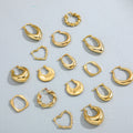 Fashion Trendy Tarnish Free Gold Plated Twisted Chunky Large Thick Irregular Minimalist Womens Hoop Earring