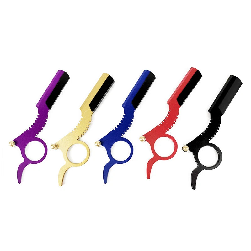 Stainless Steel Custom Safety Blades Cutting Beard Adjustable One Ring Style Barber Finger Razor