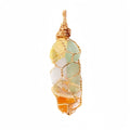 New Arrival 7 Chakra Stone Irregular Shaped Crystal Pendant Gold Metal Wrapped Pendants Fashionable Pendants Charms