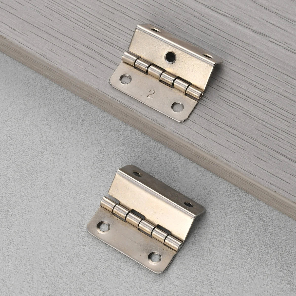 Three-fold Hinge 4-Hole 5-Hole Furniture Accessories for Villa Nickel-Plated Iron Clip 12mm Plate Bending Side Length 41mm