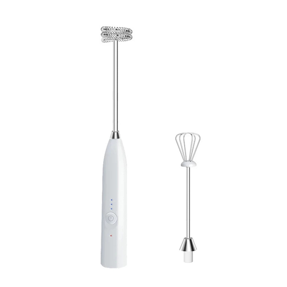 Wireless Electric Handheld Milk Frother Electric Blender with USB Electrical Coffee Maker Whisk Mixer for Coffee White