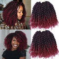 Wholesale for Ombre Burgundy Crochet Braiding Hair Short Marly Bob Kinky Curly Hair High Temperature Fiber for Black Women