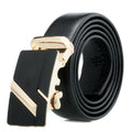 Good Quality Men's Leather Belt  Custom Design Belts Men's Automatic Buckle Genuine Leather Belt
