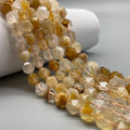 Natural Faceted Diamond Cutting Tangerine Quartz Loose Beads for Jewelry Making DIY Bracelet Necklace Earrings 15.5 Inches
