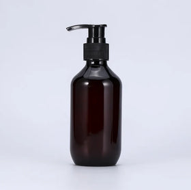 8oz Amber Boston Plastic Bottle 250ml for Facial Cleanser Shampoo Lotion Face Mask Skin Care Serum Screen Printing Surface