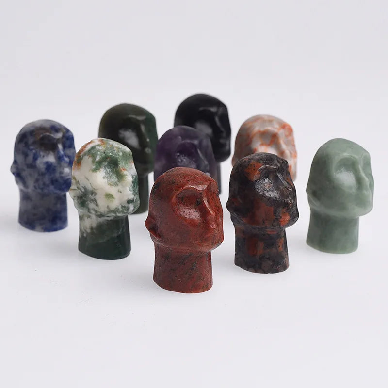 Carving Factory Natural Crystal Jade Head Portrait Easter Island Giant Stone Artifact Decorative Ornaments