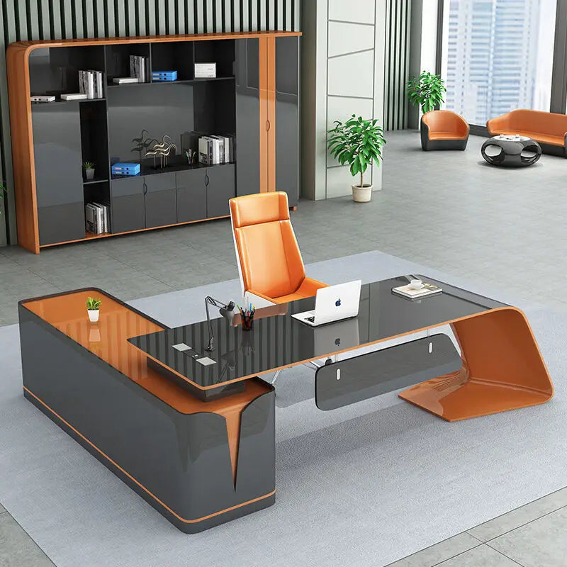 Guangzhou Office Desk High Glossy Office Table boss Executive Desk Modern Office Desk Executive Set