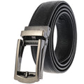 LY33-2211-5 Custom Logo Men's Automatic Belt - Full-Grain Cowhide Leather Ratchet Belt with Hybrid Pin-Style Buckle