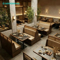 New Arrivals Luxury Restaurant Furniture Banquette Seat Restaurant Booth Wood Modern Contemporary Restaurant Set