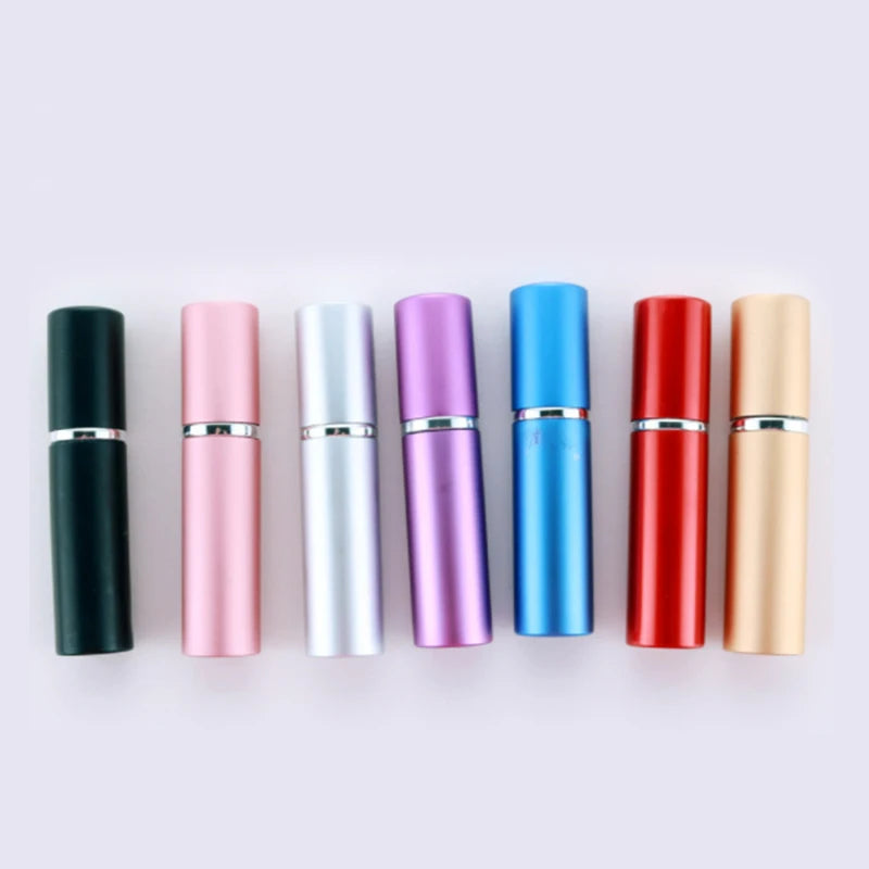 Red Round Mini Pink Black Gold Silver 5ml Refill Perfume Bottles Atomizer Aluminum Small 10ml Glass Spray Perfume Bottle