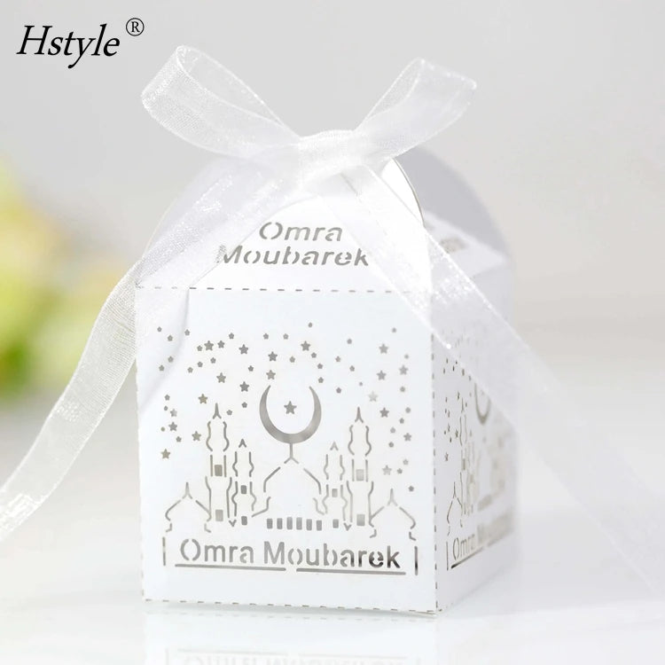 Muslim Party Candy Boxes EID Mubarak Candy Boxes Ramadan Kareem Biscuit Favor Gift Boxes Hajj Islamic Party Favors HS072