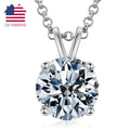 Dropshipping Fashion Women Jewelry 925 Sterling Silver 8mm 2ct VVS Moissanite Diamond Classic Solitaire Pendant Necklace