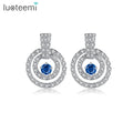 LUOTEEMI Indian Statement 2023 Set Woman Jewelry Modern Geometric Hoop Luxury Diamond Cz Brass Round Cubic Zirconia Earrings