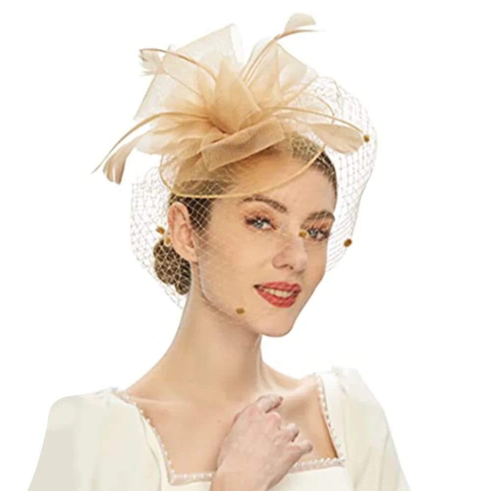 HZO-23019 Wholesale Fashion Design Party Women Church Fascinators Hats Sinamay Navy Red Church Fascinator Headbands
