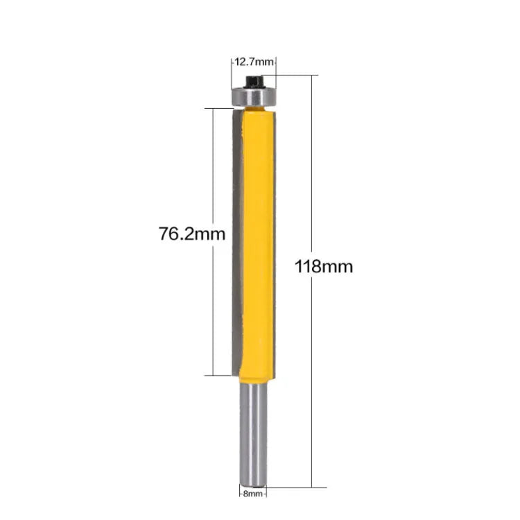 1pcs 8mm Shank Flush Trim Router Bit 8*12.7*76mm Long Routing Cutters with Bearings Woodworking Bits Grooving Blades