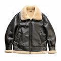 Winter Bomber Thickening Plus Size Natural Shearling Fur Sheep Skin Jacket Pilot Classic Man Genuine Leather Clothing