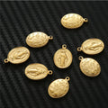 Stainless Steel DIY Handmade Necklace Christian Catholic Jewelry Accessories Oval Jesus Pendant