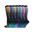 Wholesale Gradient Color Gradient Compression Socks Pressurized Nylon Knitted Knee High Socks for Cycling Running Sports