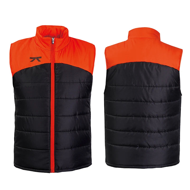 Unisex Cotton Vest Wholesale Customized Logo Winter Sports Vest with Windproof Stand Collar Zipper Closure Large Sizes for Men