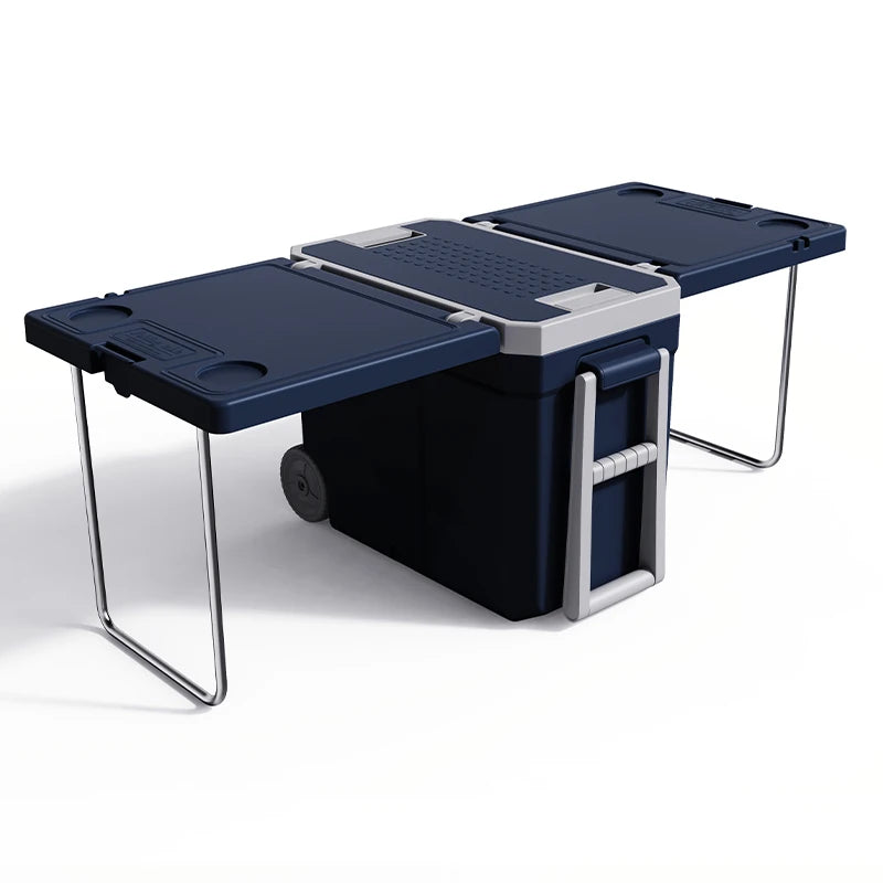 32L Ice Chest Box Outdoor Picnic Plastic Folding Camping Collapsable Cooler Box Portable Outdoor Cooler Box With Table and Chair