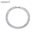 LUOTEEMI Luxury Charm Trendy 2021 Lady Designer Bangle Woman Hip Hop Baguette Jewelry Blinged Bracelet