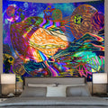 Trippy Sea Tapestry Hippie Fish and Jellyfish Summer Art Wall Hanging Tapestries for Living Room