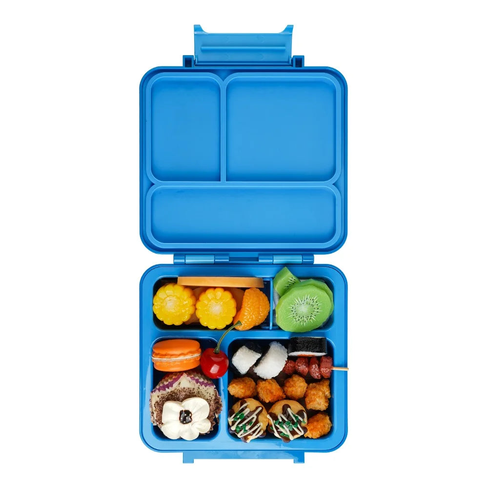 1010ML Glossy Rectangle Bento Box ABS + Silicone Material 3 Compartments Airtight Leakproof Dishwasher Safe BPA Free