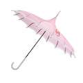 Peerless Craft 2023 New 22IN*16K Europe Design Pagoda Wedding Party Umbrella White Lace Curved Edge Manual Control 190T Pongee
