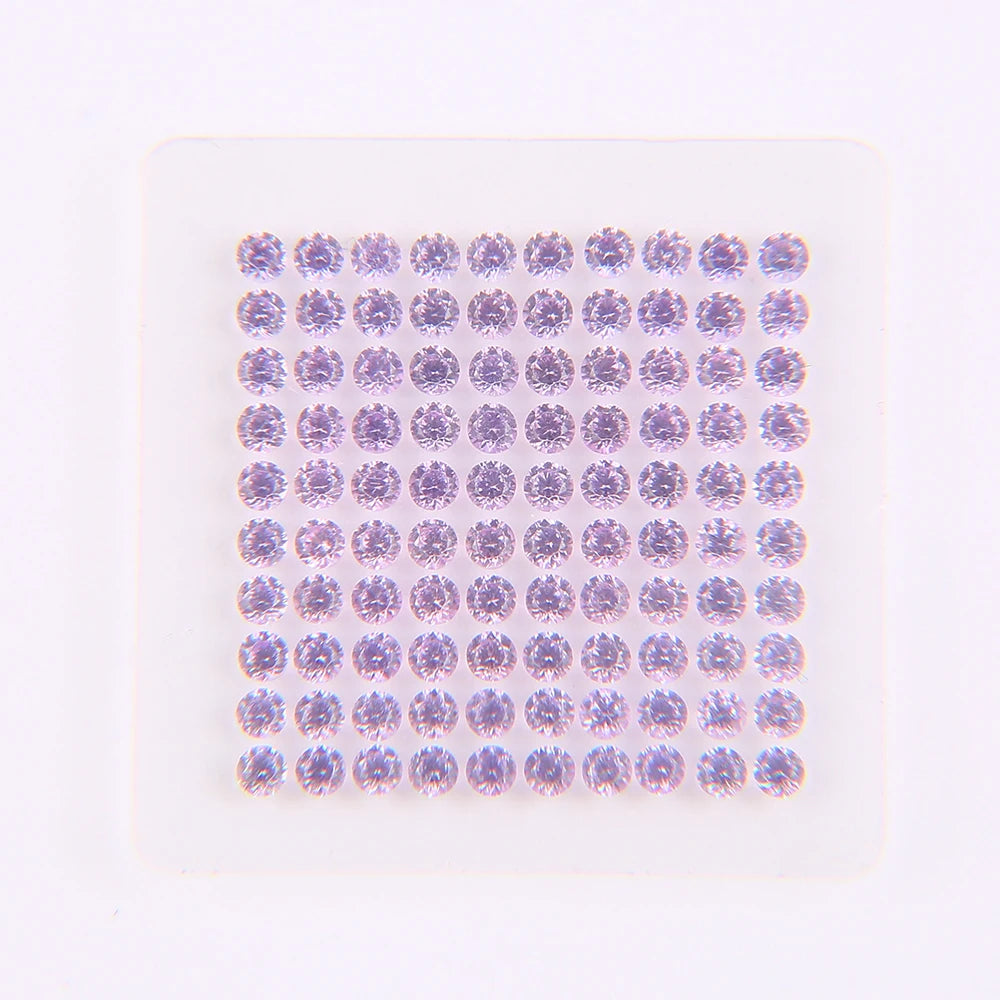 VOAINO 1.5mm 2 Carat Light Purple Melee Nature Sapphire Loose Gemstone for Jewelry