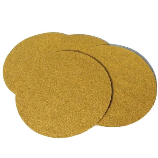 Yellow Abrasive Disc 5/6 Inch Medium Aluminum Oxide Hook Loop Backing-OEM Customizable Sandpaper for Hardwood Paint Softwood