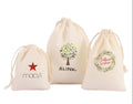 Customizable Canvas Cotton Double String Handbag Shoe Dust Drawstring Bag Recyclable Eco-Friendly for Food Snack Packaging Logo