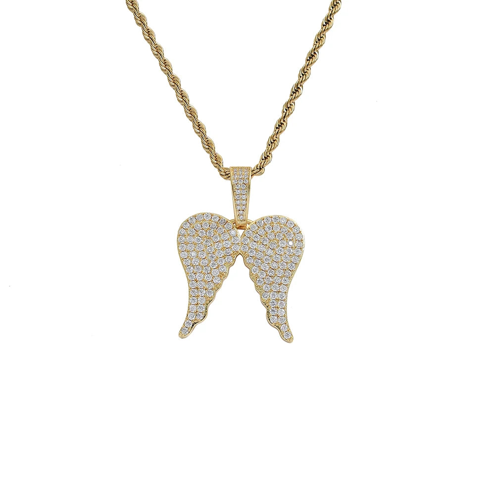 CN329  Brass Prong Setting Zircon  Pendant Iced Out Hip Hop CZ Necklace Bling Bling Jewelry