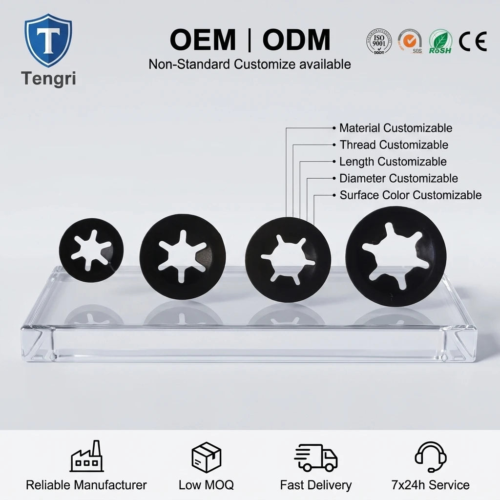 Carbon Steel 65Mn Push on Round Shaft Starlock Retaining Washer for Shaft