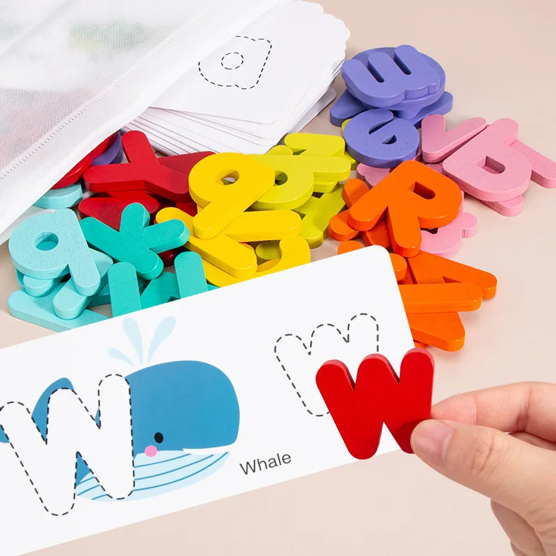 Starting Point Children Wood Alphabet Develop Cognitive Spelling Read Matching Game Educational Learning Toys 5 to 7 Years