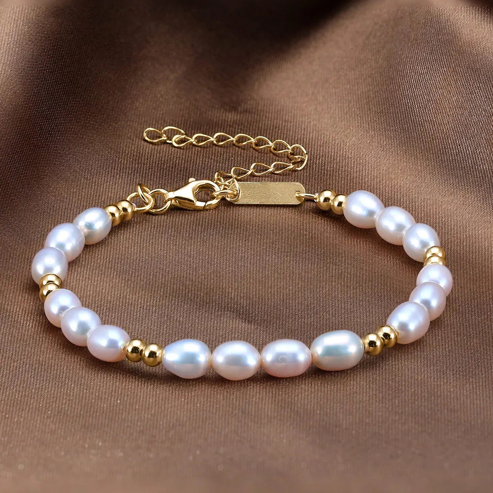 rinntin GPB36  Wholesale New Design Vintage Pearl Bracelet Jewelry Natural Pearl Adjustable Bracelet for Women and Girls