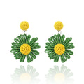 2024 Women's Fashion Jewelry Lovely Fresh Flowers Raffia Earrings Cute Daisies Beaded Accessories