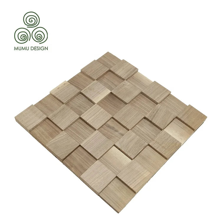 MUMU Thin Decoration 3D Modern Interior Siding Ceiling Cladding Decorative Wood Panels Wall Tile Mosaic