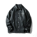 Men's Jacket Polish PU Leather Motor Cycle Bike Jacket Street Shiny PU Coach Jacket Chaqueta Para Hombres
